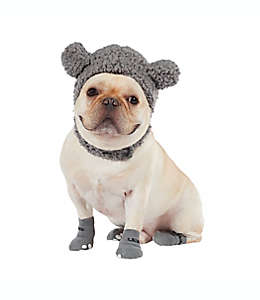 Set de gorro y calcetines de poliéster para perro grande UGG® color gris foca