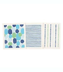 Trapos de cocina de algodón Simply Essential™ con diseño múltiple color azul/verde, 3 piezas