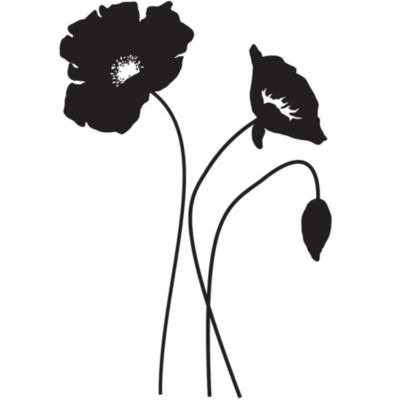 Large Poppy Vinyl Wall Decal Set - Bed Bath & Beyond