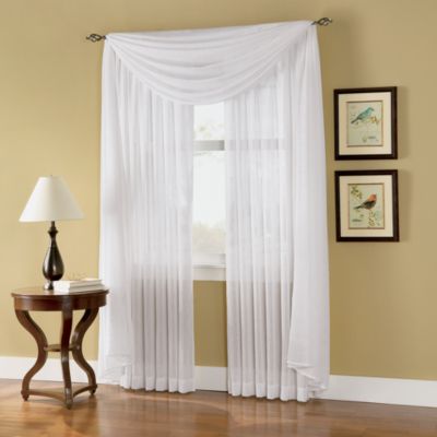 Caprice Sheer Rod Pocket Window Curtain Panels - Bed Bath & Beyond