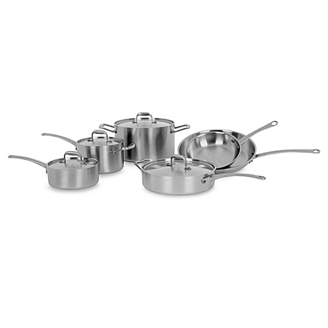  American  Kitchen  Tri Ply 10 Piece Cookware  Set and Open 
