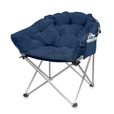 Club Chair with Pocket in Blue Microsuede - Bed Bath & Beyond