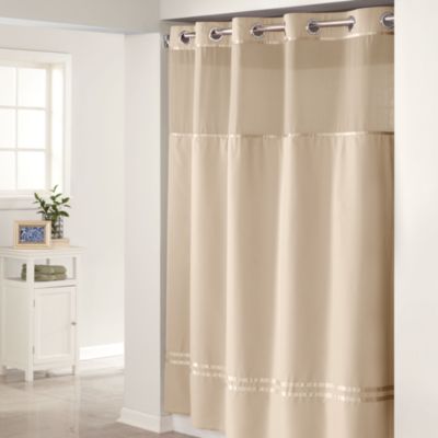 Hookless® Escape 71Inch x 74Inch Fabric Shower Curtain and Shower Curtain Liner Set in Taupe 