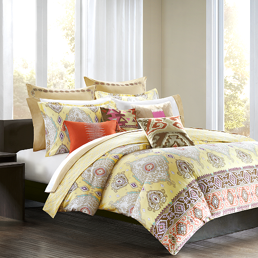 Echo Colorful Kilim King Duvet Euro Set Yellow Brown
