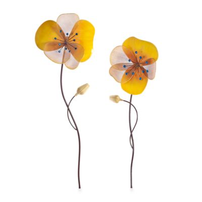 Orange Metal Flower Wall Art - Bed Bath & Beyond