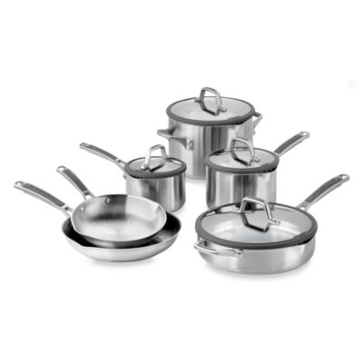 Simply Calphalon® Easy System™ Stainless Steel 10-Piece Cookware Set and Open Stock - Bed Bath 