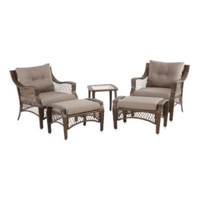 Stratford 5-Piece Deep Seat Wicker Lounge Set - Bed Bath & Beyond