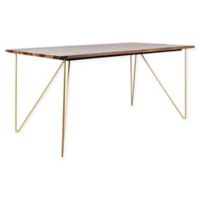 safavieh dining walnut brass table tables hairpin captain legs