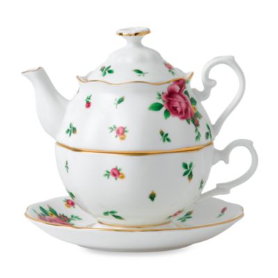 Royal Albert 3-Piece Tea Set for One in White Roses - www ...