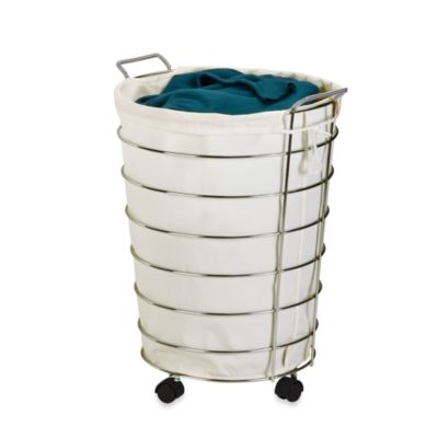 Honey-Can-Do® Rolling Laundry Hamper in Canvas/Chrome ...