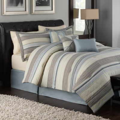 Freeport Stripe 6-7 Piece Comforter Set - Bed Bath & Beyond