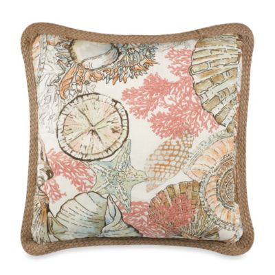 Solid Seashell Blue Square Throw Pillow - Bed Bath & Beyond