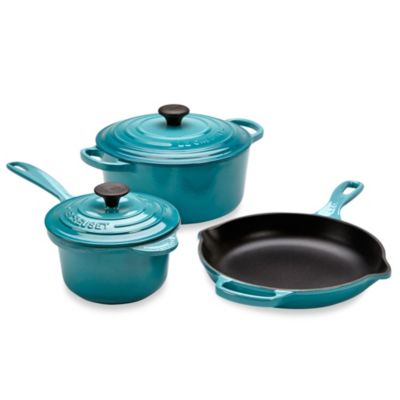 Le Creuset® 5-Piece Signature Set in Caribbean - Bed Bath & Beyond