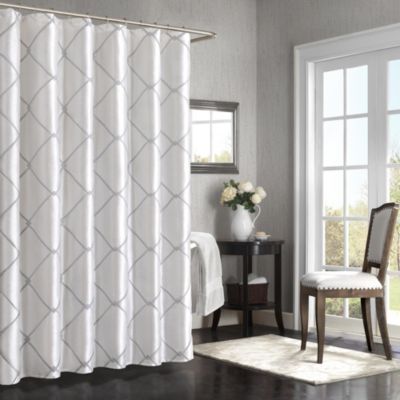 Bombay™ Garrison 72-Inch x 72-Inch Shower Curtain in White - Bed Bath ...