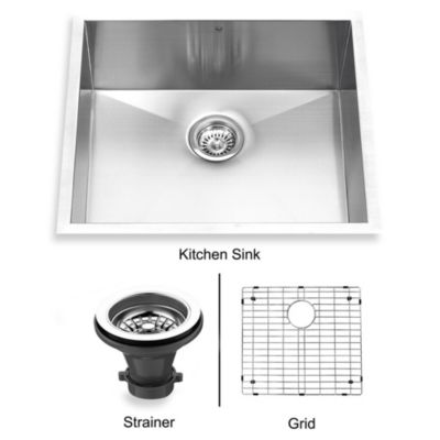 Buy Sink Grids from Bed Bath & Beyond  VIGO 23-Inch Single Bowl Stainless Steel Undermount Kitchen Sink with Grid  and Strainer