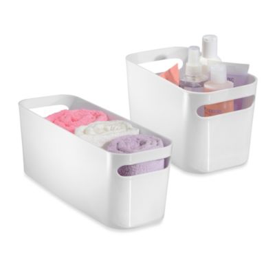 InterDesign® Una Bin Bath Storage Organizer in White - Bed Bath & Beyond