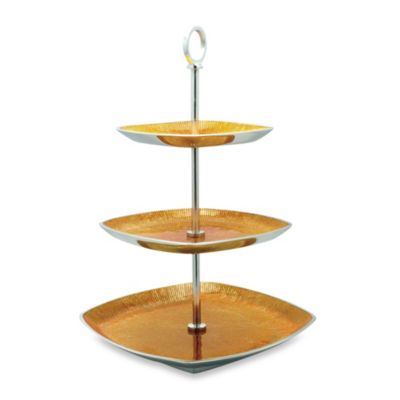 Simplydesignz Bodoni 3-Tier Server in Gold - Bed Bath & Beyond