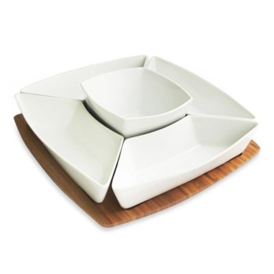 B. Smith® Bamboo & Ceramic 6-Piece Snack Set - Bed Bath & Beyond