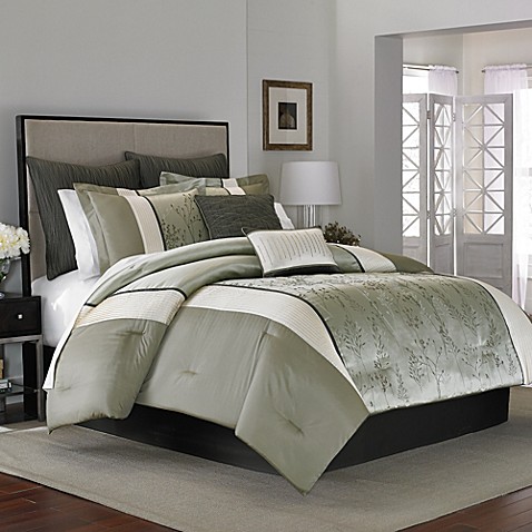 Manor Hill® Lark Comforter Set in Sage - Bed Bath & Beyond