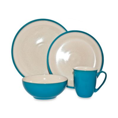 Denby Dine 4-Piece Dinnerware Set in Turquoise - Bed Bath & Beyond