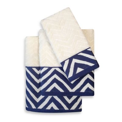 Buy Colordrift Chevron Navy Bath Towel from Bed Bath & Beyond