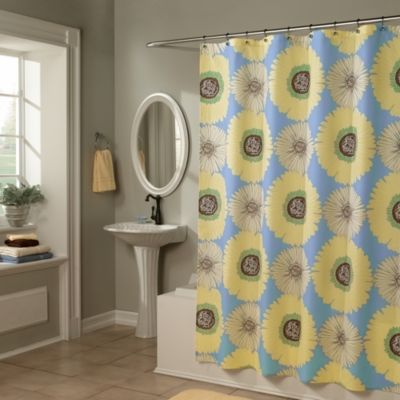 Sunflowers Yellow/Blue 70-Inch x 72-Inch Shower Curtain ...