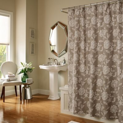 Melody 72-Inch x 72-Inch Shower Curtain in Taupe - Bed Bath & Beyond