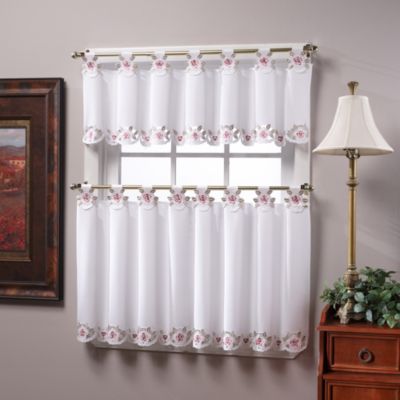 Curtains Ideas 36 inch cafe curtains : Buy Rose 36-Inch Window Curtain Tiers from Bed Bath & Beyond
