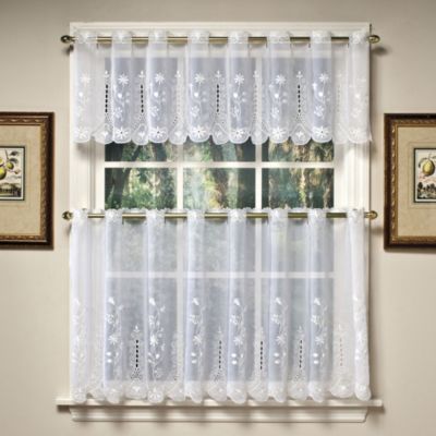 Buy Samantha 36Inch Sheer Window Curtain Tier Pairs in White from Bed Bath  Beyond