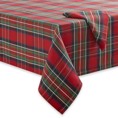 Tartan Plaid Tablecloth and 4-Pack of Napkins - Bed Bath & Beyond