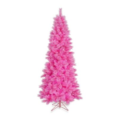 Vickerman 7.5-Foot Pink Cashmere Pencil Tree with Pink Lights - Bed ...