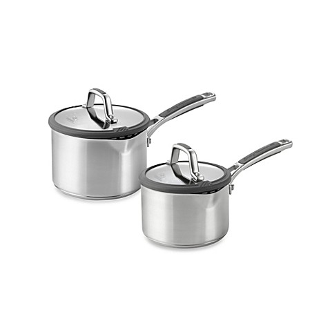 Simply Calphalon® Easy System™ Stainless Steel Covered Saucepans - Bed ...