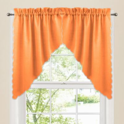 Victoria Window Curtain Swag Valance Pair in Orange - Bed Bath & Beyond