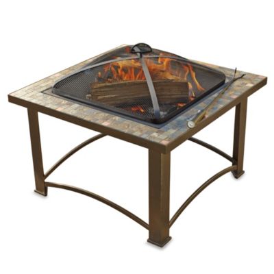 Sunjoy 32-Inch Wood Burning Slate Fire Pit - Bed Bath & Beyond