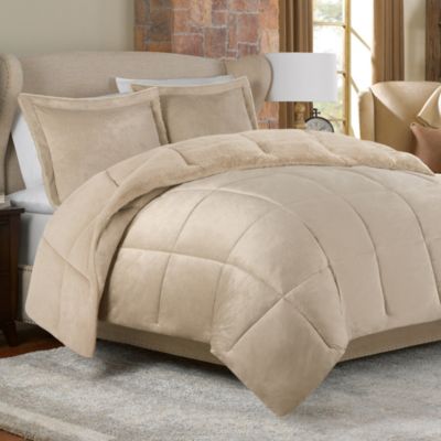 Buy Mink Faux Fur Comforter Set in Tan from Bed Bath & Beyond