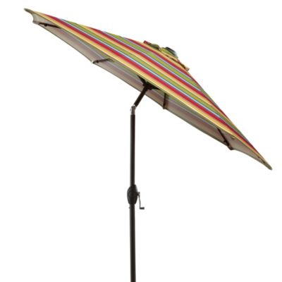 7-Foot Round Bistro Aluminum Umbrella in Multi Stripe