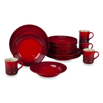 Le Creuset® 16-Piece Dinnerware Set in Cherry - Bed Bath & Beyond