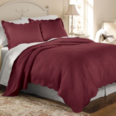 Matelasse Coventry Coverlet Set in Burgundy - Bed Bath & Beyond