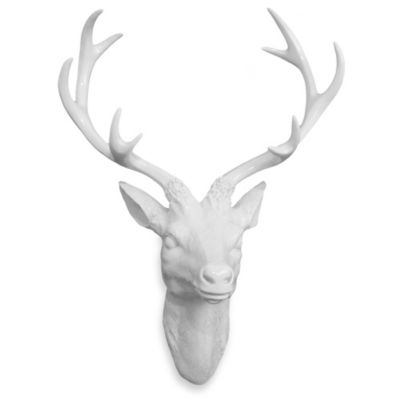 Resin Deer Head Wall Art in White - Bed Bath & Beyond