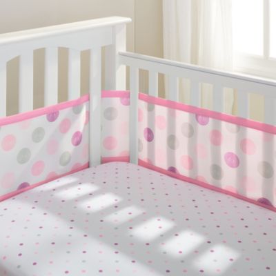 BreathableBaby® Mix & Match Breathable Mesh Crib Liner in Pink Swirl ...