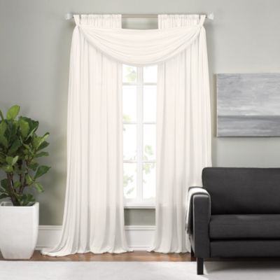 Epic Rod Pocket Window Curtain Panels and Scarf Valance - Bed Bath & Beyond