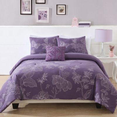 Etched Floral Comforter Set - Bed Bath & Beyond