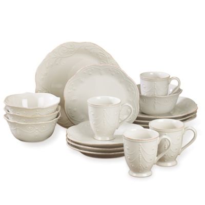 Lenox® French Perle 16-Piece Dinnerware Set in White - Bed ...