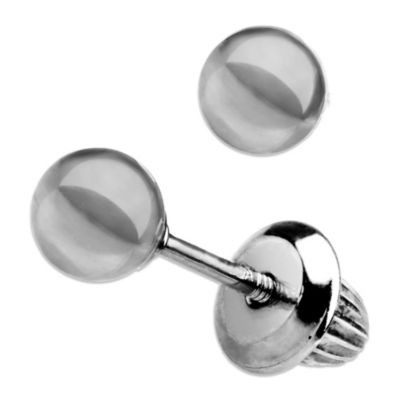 Precious Things Children's Sterling Silver Ball Earrings - Bed Bath ...