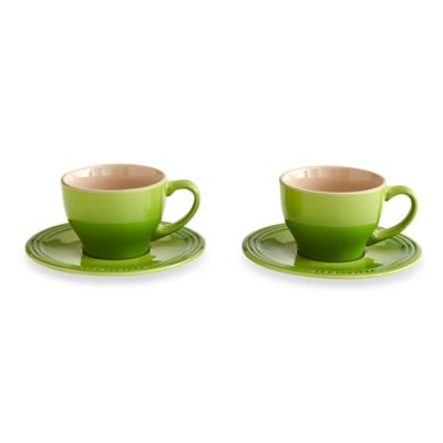 Le Creuset Stoneware Set Of 2 Cappuccino Cups And Benin