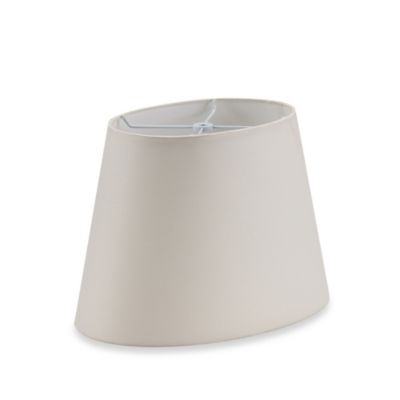 Mix & Match Medium 14-Inch Linen Hardback Oval Lamp Shade in White