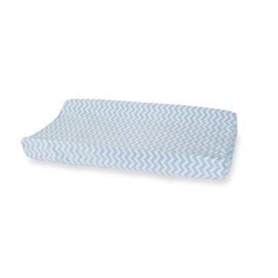 Carter's® Mix & Match Zigzag Velour Changing Pad Cover in Blue - buybuy ...