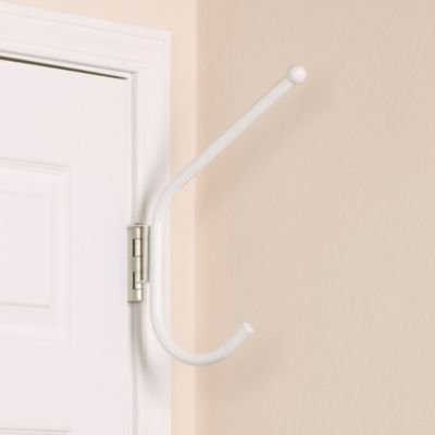 Household Essentials® Spacemaker™ Double Hook Towel Bar in WhiteHousehold Essentials