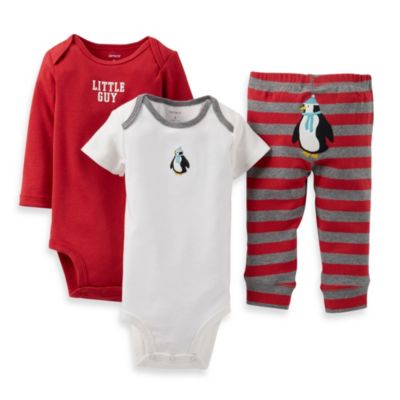 Carter's® 3-Piece Penguin Pant Set in Red - buybuy BABY