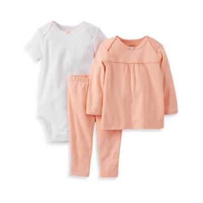Carter's® 3-Piece Balloons Pant Set in Coral Dot - buybuy BABY